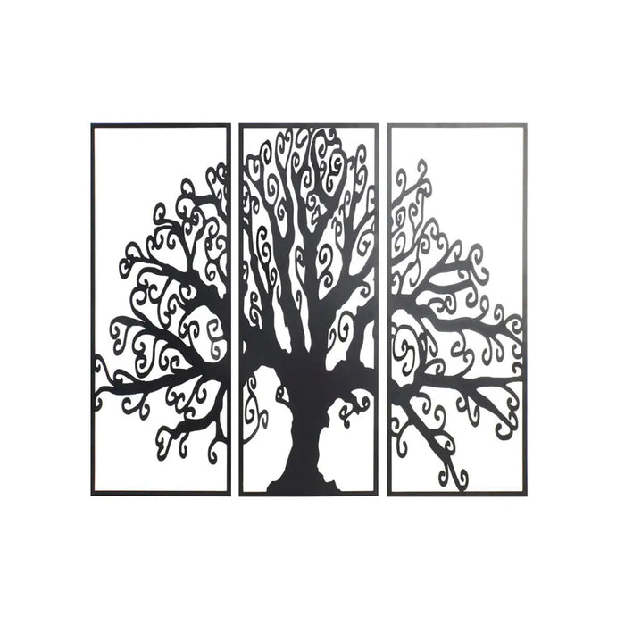 Wall Decoration DKD Home Decor 3 Pieces Black Tree Metal (105 x 1,3 x 91 cm) - Декорация и Осветление<<<Дом