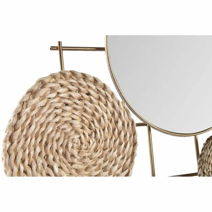 Wall Decoration DKD Home Decor Mirror Natural Metal Brown Copper Fibre (72 x 3,5 x 74 cm) - Декорация и