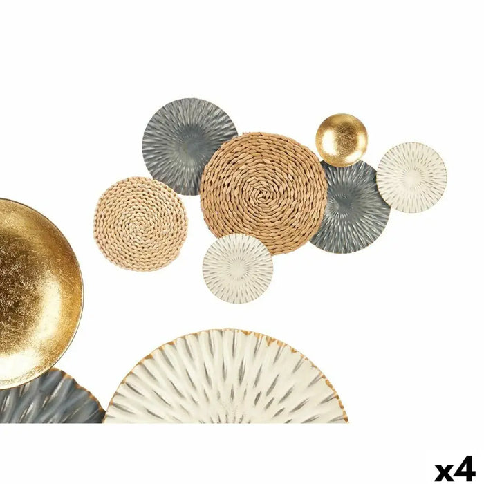 Wall Decoration Gift Decor Blue White Brown Metal 72,4 x 5,1 x 42,5 cm (4 Units) - Декорация и Осветление<<<Дом
