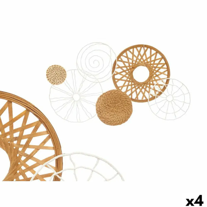 Wall Decoration Gift Decor White Brown Metal 71,1 x 3,8 x 42,5 cm (4 Units) - Декорация и Осветление<<<Дом