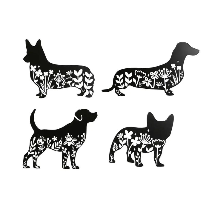 Wall Decoration Home ESPRIT Black Dog 40 x 1 x 33 cm (4 Units) - Декорация и Осветление<<<Дом Градина<<<BigBuy&&&Други