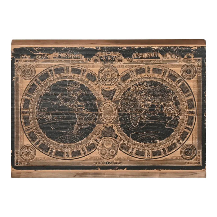 Wall Decoration Home ESPRIT Black Natural World Map 149 x 2 x 105 cm - Декорация и Осветление<<<Дом