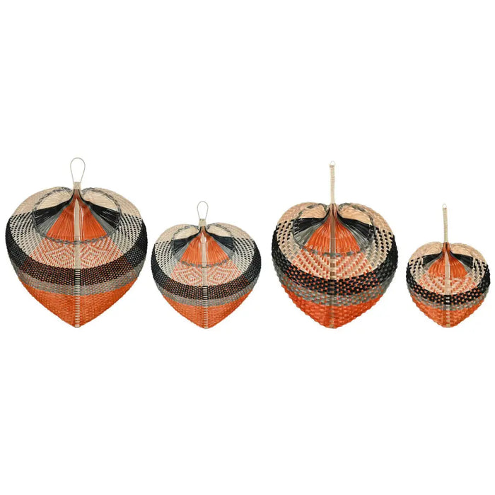Wall Decoration Home ESPRIT Brown Black Beige Natural Colonial Fan 57 x 1 x 71 cm (4 Pieces) - Декорация и