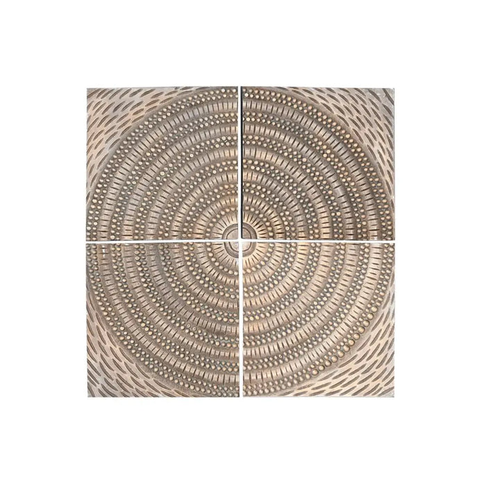 Wall Decoration Home ESPRIT Golden Modern 80 x 3,5 x 80 cm (4 Pieces) - Декорация и Осветление<<<Дом