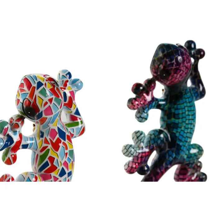 Wall Decoration Home ESPRIT Multicolour Mosaic Lizard Mediterranean 8 x 4 x 20 cm (2 Units) - Декорация и