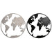Wall Decoration Home ESPRIT White Black World Map Loft 100 x 1 x 100 cm (2 Units) - Декорация и Осветление<<<Дом