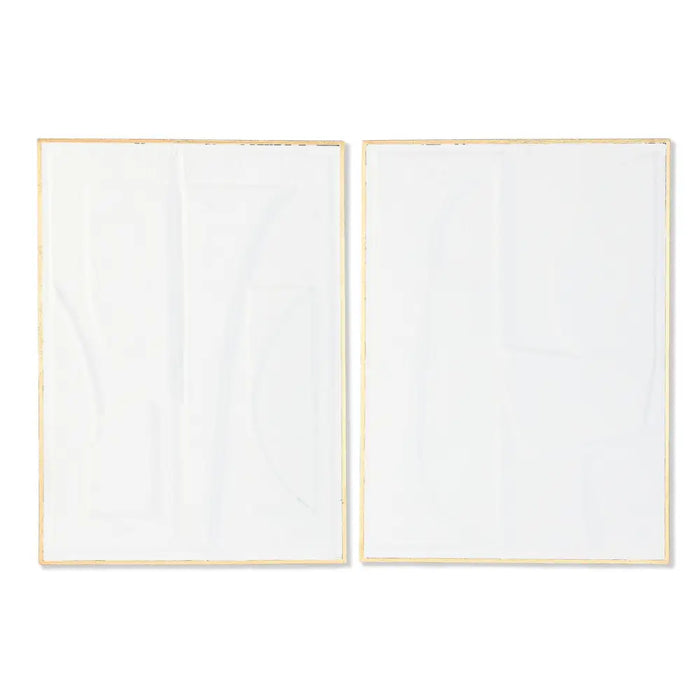 Wall Decoration Home ESPRIT White Golden Abstract 72,7 x 2,5 x 100,5 cm (2 Units) - Декорация и Осветление<<<Дом