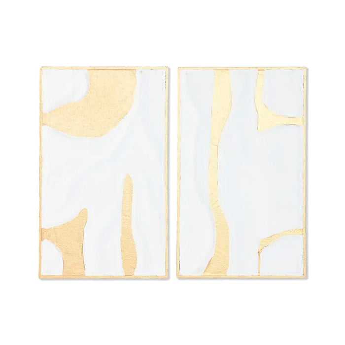 Wall Decoration Home ESPRIT White Golden Modern 48 x 2,5 x 80,5 cm (2 Units) - Декорация и Осветление<<<Дом