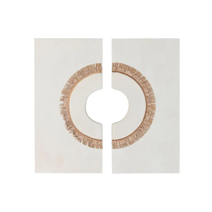 Wall Decoration Home ESPRIT White Natural Circle Scandi 120 x 6 x 120 cm (2 Pieces) - Декорация и Осветление<<<Дом
