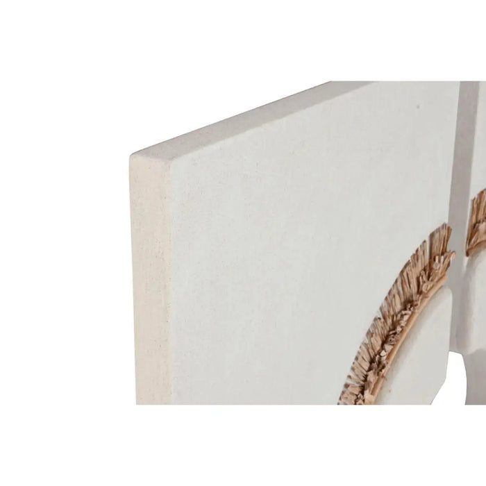 Wall Decoration Home ESPRIT White Natural Circle Scandi 120 x 6 x 120 cm (2 Pieces) - Декорация и Осветление<<<Дом