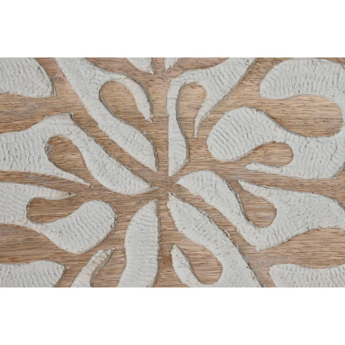 Wall Decoration Home ESPRIT White Natural Floral 60 x 2,5 x 60 cm (4 Pieces) - Декорация и Осветление<<<Дом