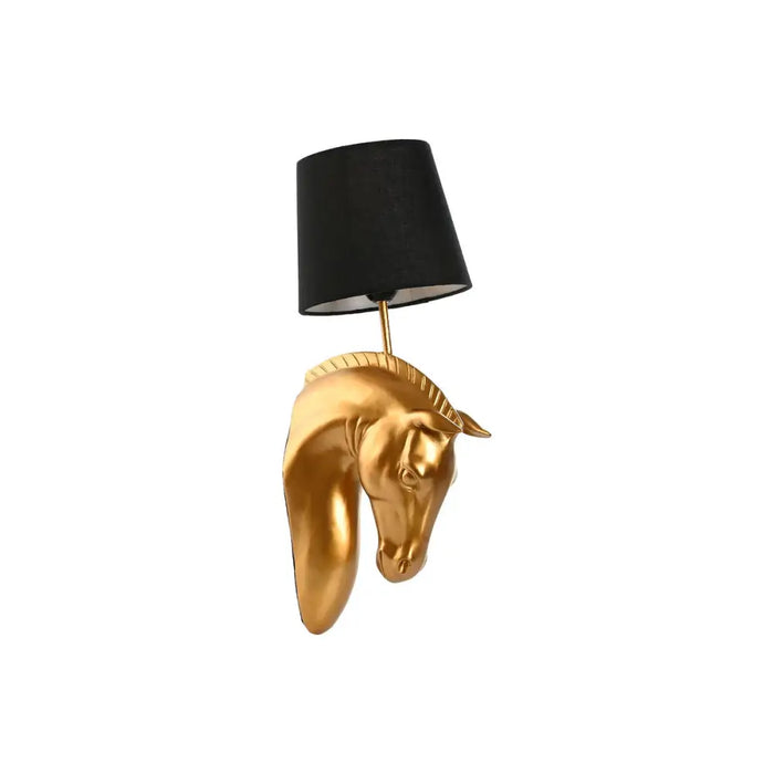 Wall Lamp Home ESPRIT Black Golden Horse 220 V 18 x 21,5 x 50,5 cm (2 Units) - Декорация и Осветление<<<Дом