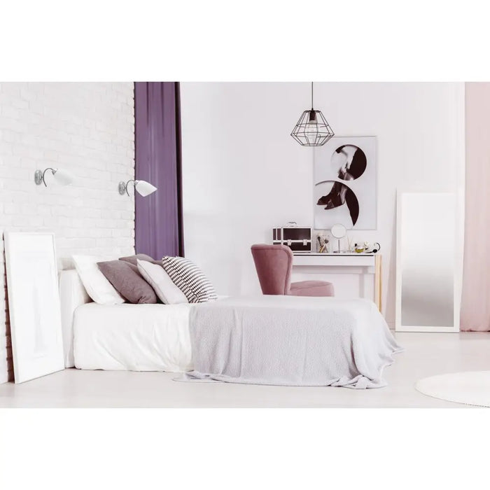 Wall Light Activejet NIKITA 1P Nikiel White nickel Metal Glass 60 W 220-240 V 26 x 12 x 12,5 cm 30 x 12 x 15 cm (1