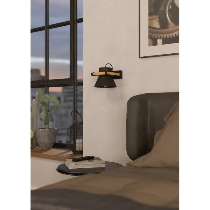 WALL LIGHT E27 BLACK EGLO MACCLES - Аплици<<<Вътрешно осветление<<<Мебели и интериор<<<Praktiker&&&Аплици<<<Вътрешно
