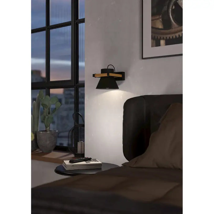 WALL LIGHT E27 BLACK EGLO MACCLES - Аплици<<<Вътрешно осветление<<<Мебели и интериор<<<Praktiker&&&Аплици<<<Вътрешно