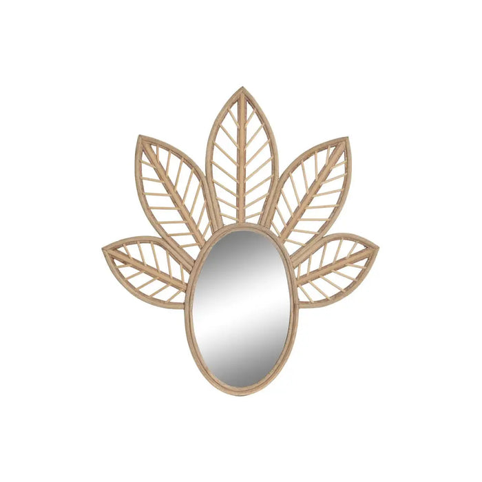 Wall mirror DKD Home Decor Brown Natural Tropical Leaf of a plant 60 x 2 x 67 cm - Декорация и Осветление<<<Дом