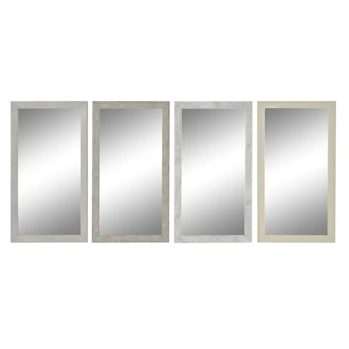 Wall mirror DKD Home Decor White Beige Dark grey 36 x 2 x 66 cm (4 Units) - Декорация и Осветление<<<Дом