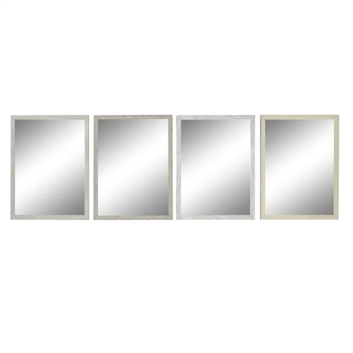 Wall mirror DKD Home Decor White Beige Grey 56 x 2 x 76 cm (4 Units) - Декорация и Осветление<<<Дом