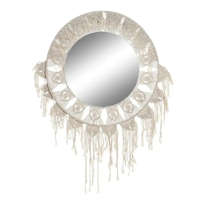 Wall mirror DKD Home Decor White Boho Macrame 75 x 2 x 75 cm - Декорация и Осветление<<<Дом