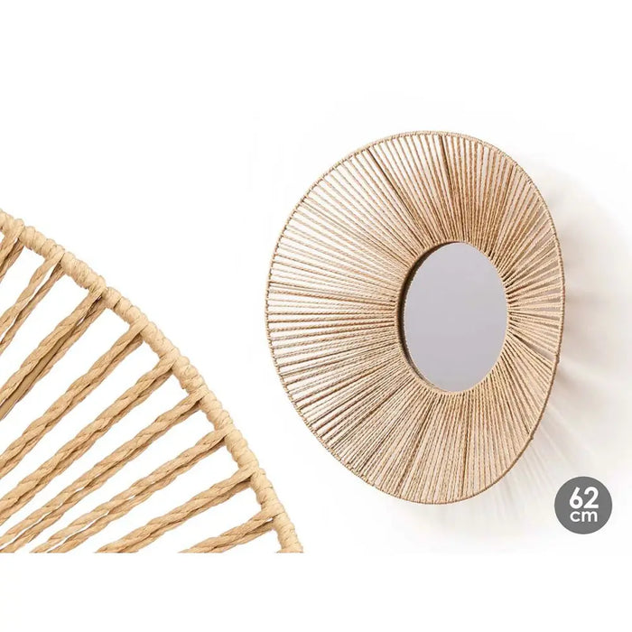 Wall mirror Gift Decor Natural Oval 62 x 15 x 57 cm (4 Units) - Декорация и Осветление<<<Дом