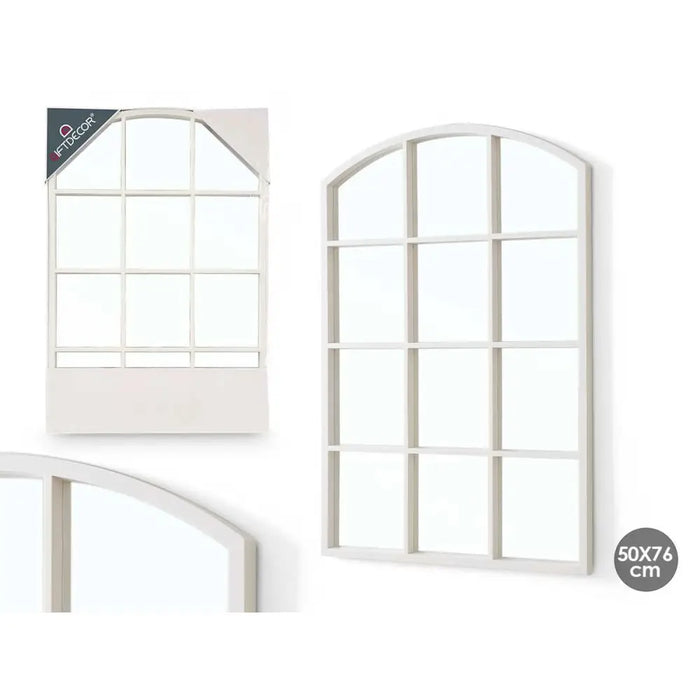 Wall mirror Gift Decor White Window 50,5 X 2,5 X 76 cm (4 Units) - Огледала<<<Декорация и Осветление<<<Дом
