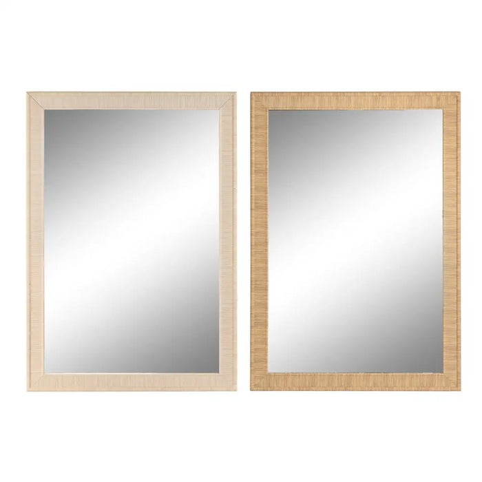 Wall mirror Home ESPRIT Brown Natural Scandi 93,5 X 2,5 X 134 cm (2 Units) - Декорация и Осветление<<<Дом