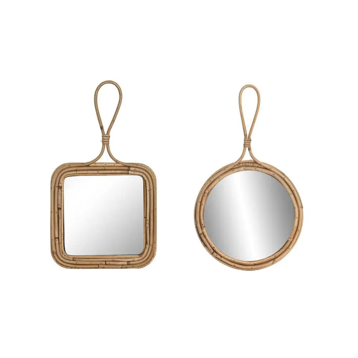 Wall mirror Home ESPRIT Natural 24 x 2,5 x 40 cm (2 Units) - Декорация и Осветление<<<Дом
