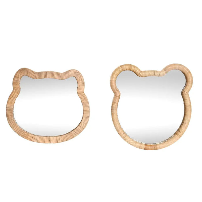 Wall mirror Home ESPRIT Natural 40 x 3 x 42 cm 40 x 3 x 43 cm (2 Units) - Декорация и Осветление<<<Дом