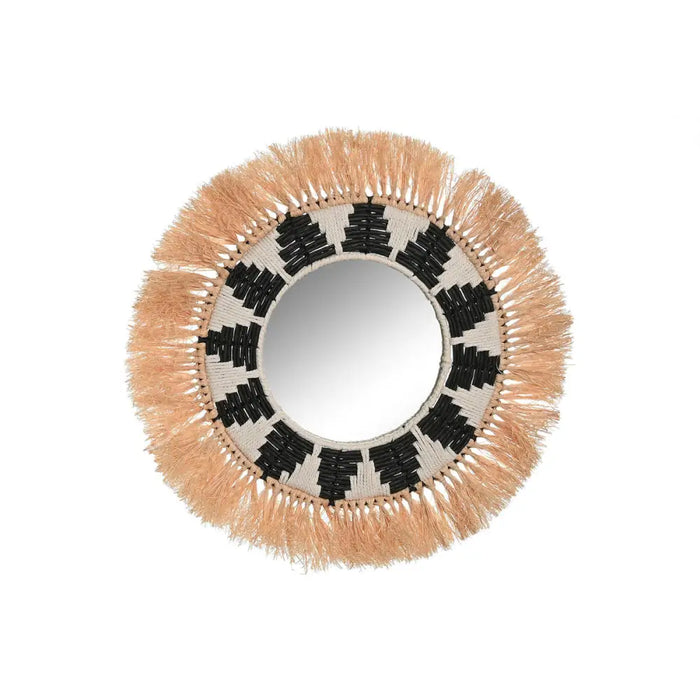 Wall mirror Home ESPRIT White Black Natural Tropical 50 x 3 x 50 cm - Декорация и Осветление<<<Дом