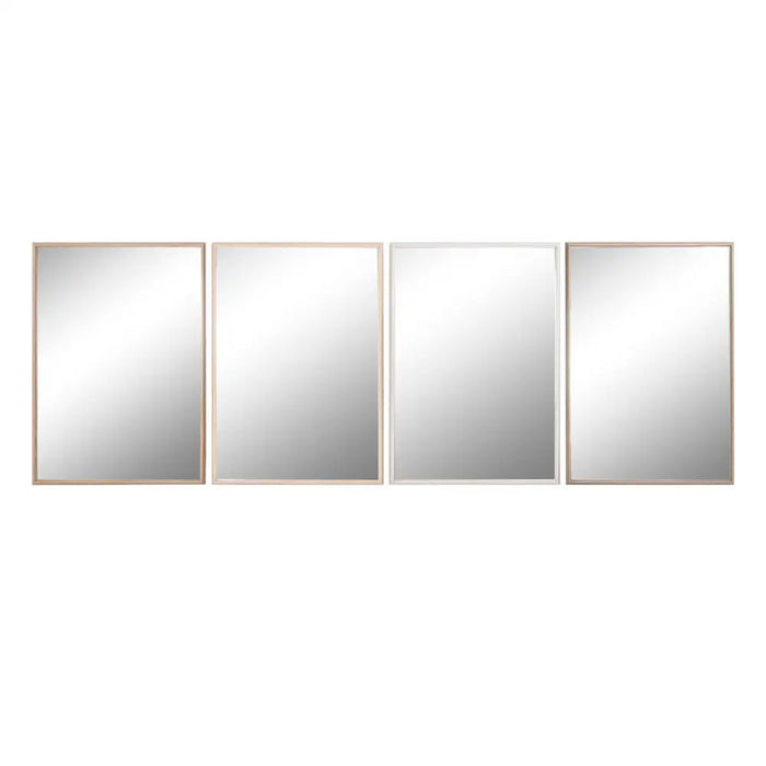 Wall mirror Home ESPRIT White Brown Beige Grey Crystal polystyrene 63,3 x 2,6 x 89,6 cm (4 Units) - Декорация и