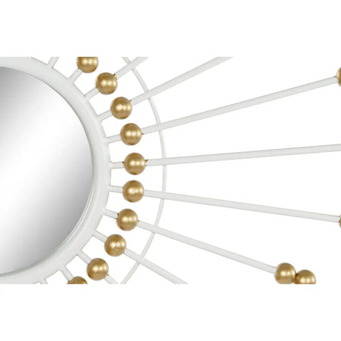 Wall mirror Home ESPRIT White Golden 80 x 2,5 x 80 cm - Декорация и Осветление<<<Дом