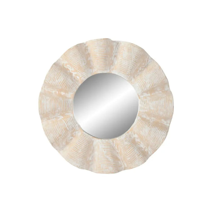Wall mirror Home ESPRIT White Stripped Engraving 76 x 7 x 76 cm - Декорация и Осветление<<<Дом