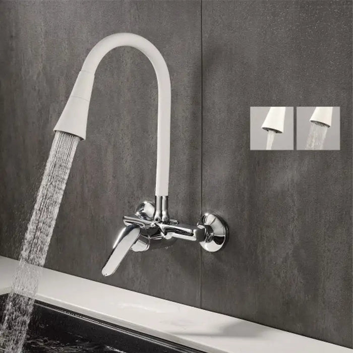 WALL MIXER FOR KITCHEN INTER CERAMIC LINNI WHITE MAT - Смесители за кухня<<<Кухня<<<Praktiker&&&Смесители за