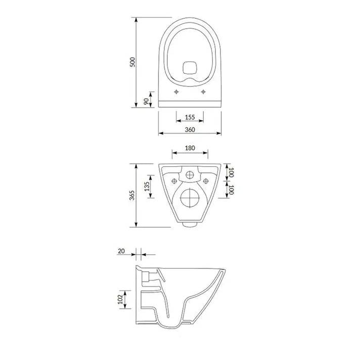 WALL-MOUNTED TOILET SET WITH SEAT CERSANIT MILLE PLUS CLEAN ON - Тоалетни чинии<<<Санитарна керамика и