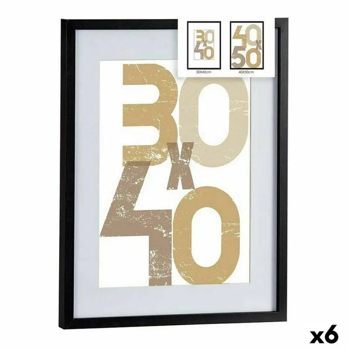 Wall photo frame Gift Decor Black Plastic MDF Wood 40 x 50 cm (6 Units) - Декорация и Осветление<<<Дом