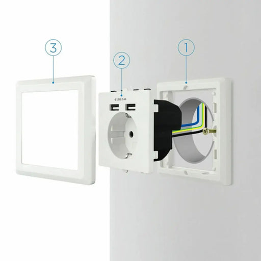 Wall Plug with 2 USB Ports TooQ 10.35.0010 5V/2.4A White 2,4 A - Компютър Мрежи и компоненти<<<Компютри|