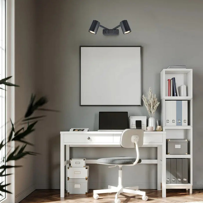 WALL SPOT 2XGU10 BLACK RABALUX KARTER - Спотове<<<Вътрешно осветление<<<Мебели и