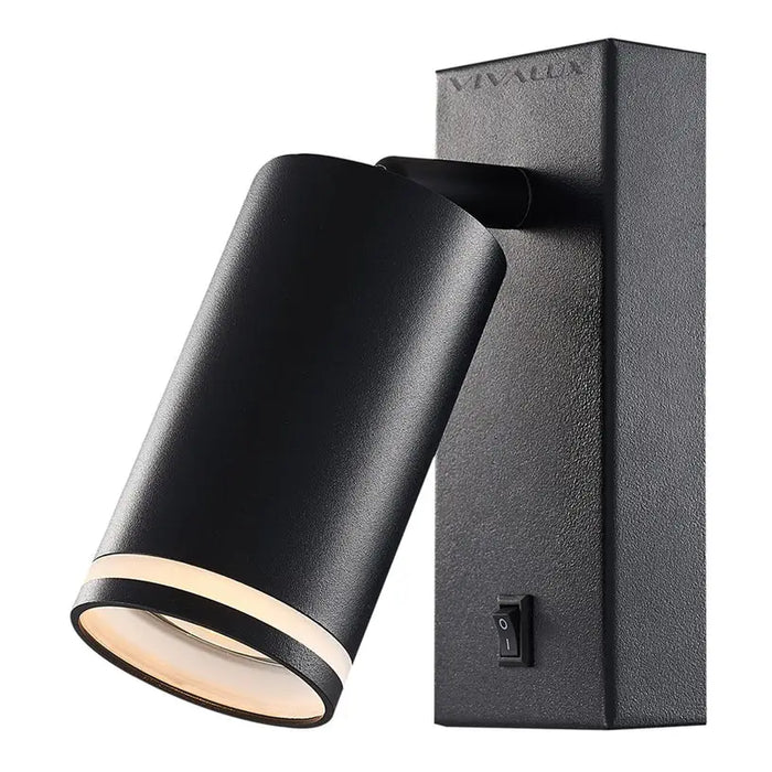 WALL SPOT WITH SWITCH GU10 BLACK VIVALUX KING - Спотове<<<Вътрешно осветление<<<Мебели и