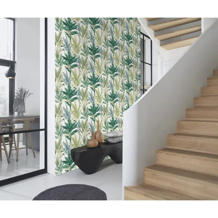 WALLPAPER DUPLEX TONI BAD GREEN PALM LEAVES - Тапети<<<Тапети и фототапети<<<Мебели и