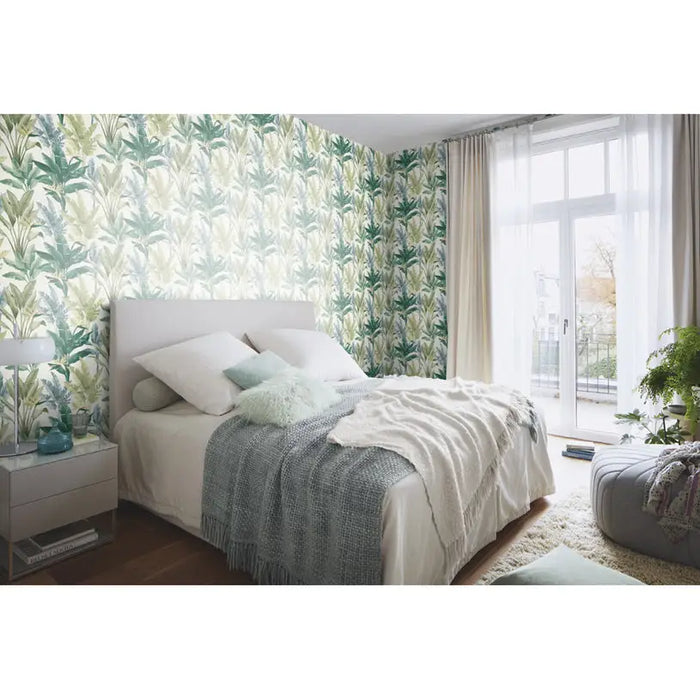 WALLPAPER DUPLEX TONI BAD GREEN PALM LEAVES - Тапети<<<Тапети и фототапети<<<Мебели и