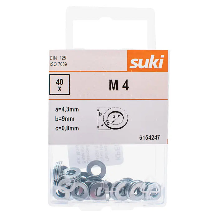 WASHER M4 4.3X09X0.8MM SUKI - Болтове и гайки<<<Винтове и болтови съединения<<<Инструменти и железария<<<Praktiker