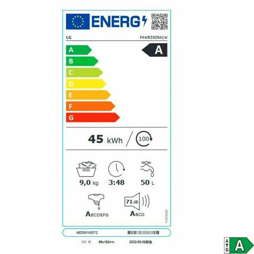 Washing machine LG F4WR5509A1W 1400 rpm 9 kg - Почистване Прахосмукачки И Гладене<<<Дом Градина<<<BigBuy&&&Сушилни ютии