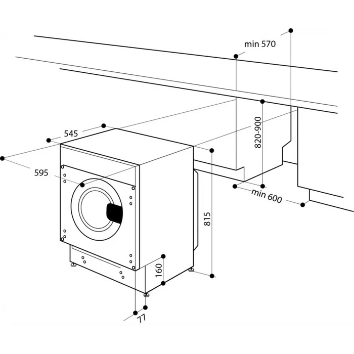 Washing machine with built-in dryer WHIRLPOOL BI WDWG 961485 EU 9/6 kg 1400 rpm. - Перални за вграждане<<<Перални и
