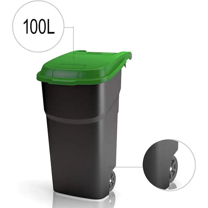 WASTE BIN 100L GARDEN ATLAS ROTHO - Кошове и торби за отпадъци<<<Домашни потреби<<<Кухня<<<Praktiker