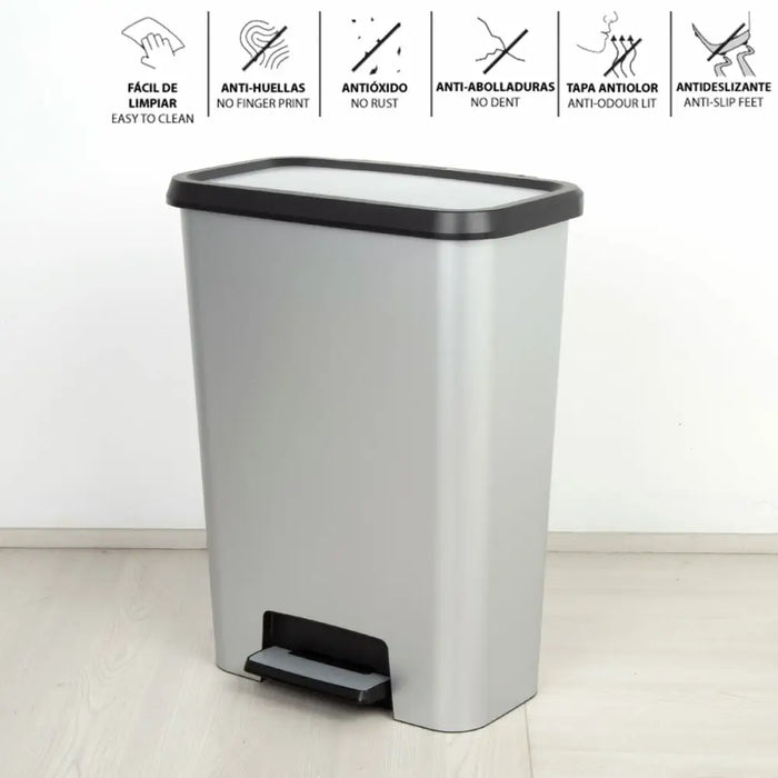Waste bin Curver Grey Plastic 50 L (5 Units) - Почистване Прахосмукачки И Гладене<<<Дом Градина<<<BigBuy&&&Други
