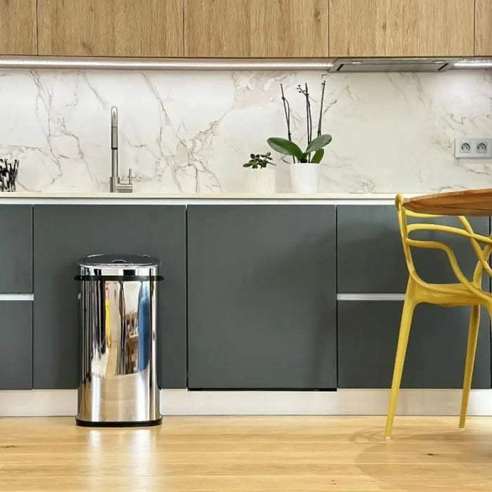 Waste bin Kitchen Move Grey Metal - Почистване Прахосмукачки И Гладене<<<Дом Градина<<<BigBuy&&&Други продукти за