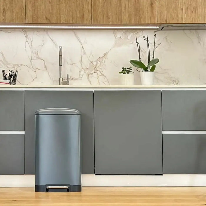 Waste bin Kitchen Move Grey Stainless steel - Почистване Прахосмукачки И Гладене<<<Дом Градина<<<BigBuy&&&Други