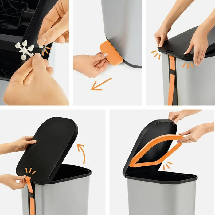 Waste bin Rotho Ribo Silver Silver Plastic 35 L - Други продукти за почистване<<<Почистване Прахосмукачки И