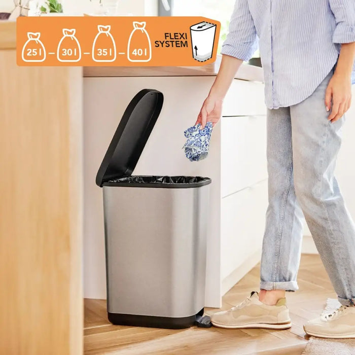 Waste bin Rotho Ribo Silver Silver Plastic 35 L - Други продукти за почистване<<<Почистване Прахосмукачки И