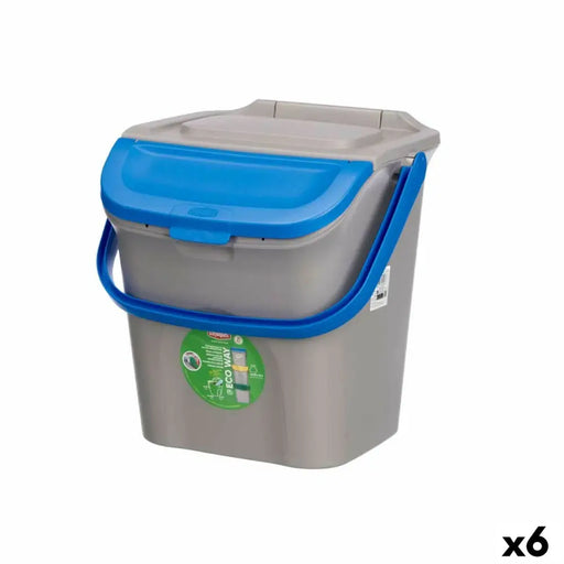 Waste bin Stefanplast ECOWAY Blue Grey polypropylene 28 L Stackable (6 Units) - Почистване Прахосмукачки И